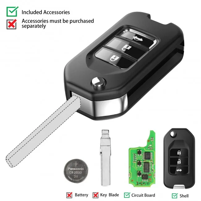 Xhorse XNHO00EN Honda Style Wireless Remote Key (3-Button) - Image 5