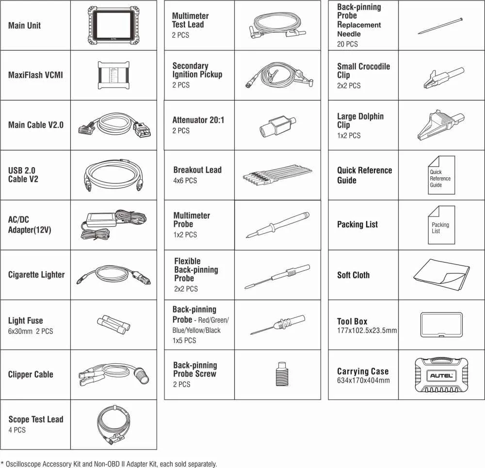 Autel Maxisys MS919 Package List
