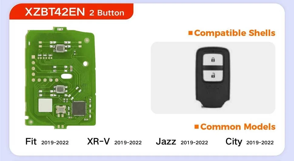 XHORSE XZBT42EN 2 Button 